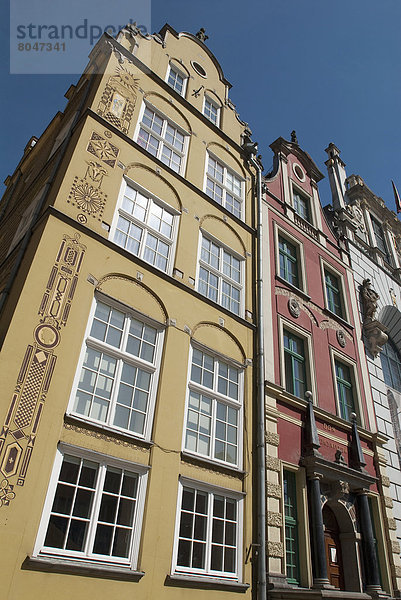 Straße Quadrat Quadrate quadratisch quadratisches quadratischer Wohnhaus Danzig Markt Polen