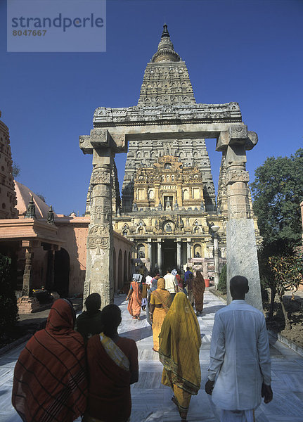 gehen  Pilgerer  Bihar  Indien  Stupa