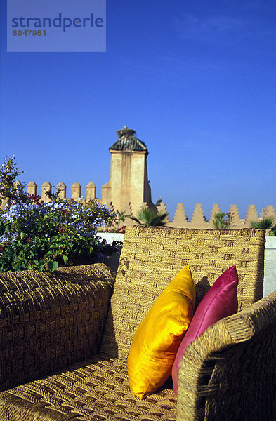 Dach  Wand  Palast  Schloß  Schlösser  Terrasse  Marrakesch  Marokko