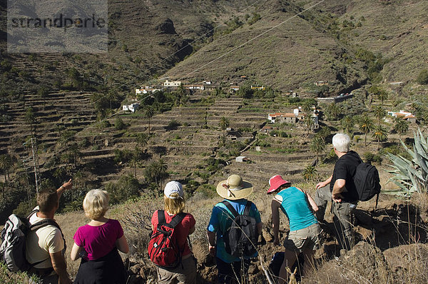 Naturschutzgebiet  sehen  Tourist  Rückansicht  Ansicht  Kanaren  Kanarische Inseln  La Gomera  Spanien