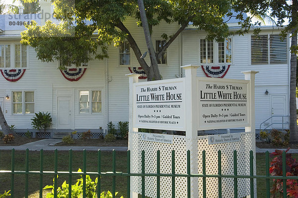 Vereinigte Staaten von Amerika USA Wohnhaus klein weiß Museum Präsident Key West Florida Keys