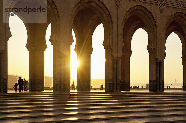 Torbogen  Casablanca  Abenddämmerung  Marokko  Moschee