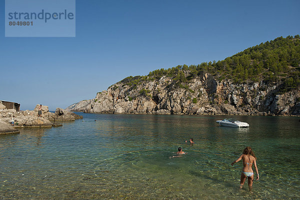 Mensch  Menschen  Strand  gehen  Schwimmer  schwimmen  Ibiza  Spanien