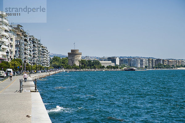 Ufer  weiß  Hintergrund  Ansicht  Thessaloniki  Griechenland