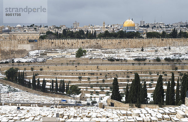 Jerusalem  Hauptstadt  10  Israel  Januar  Schnee