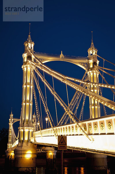 Albert Bridge bei Nacht  London  England  Großbritannien