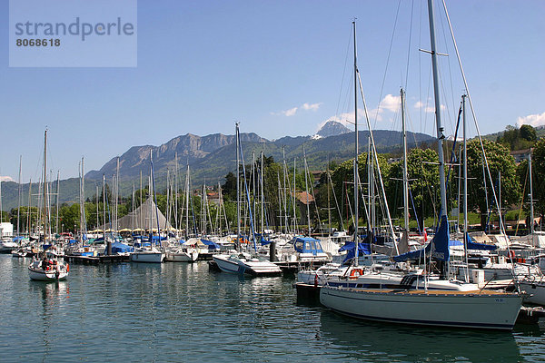 Hafen  Berg  See  Boot  Hintergrund  frontal  Genf