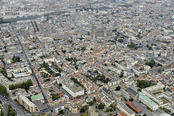 über  Großstadt  Ansicht  Luftbild  Fernsehantenne  Reims