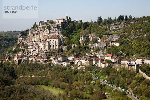 Mittelalter  französisch  Hügel  Stadt  Dorf  vorwärts  Richtung  Rocamadour  Weg