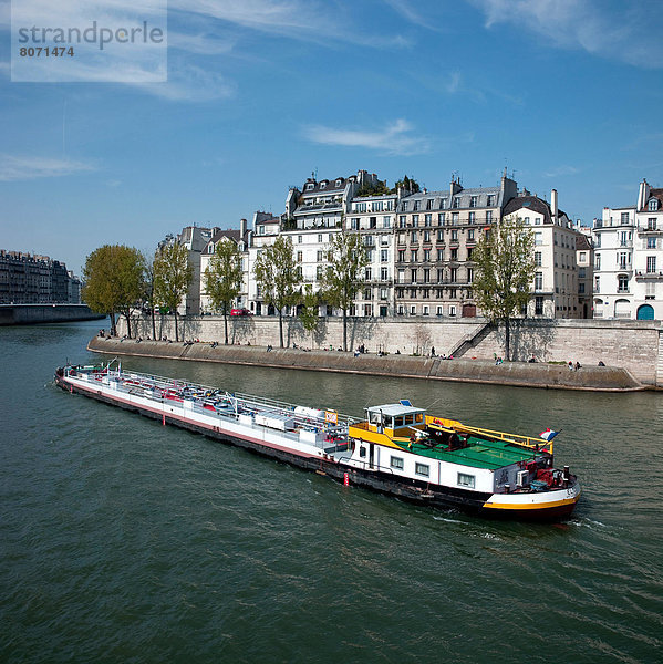 Paris  Hauptstadt  Transport  Fluss  Seine  Containerschiff