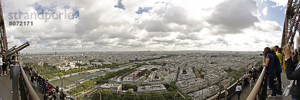 Paris Hauptstadt Brücke Fluss Neuengland Ansicht Seine Eiffelturm Draufsicht