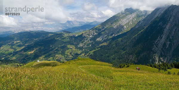 hoch  oben  nahe  Berg  Wiese  Bergmassiv