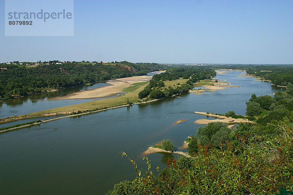 hinter Panorama sehen über Fluss Kirche Insel Loire