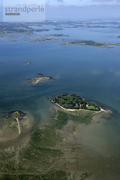 über  klein  Insel  Ansicht  Luftbild  Fernsehantenne  Morbihan
