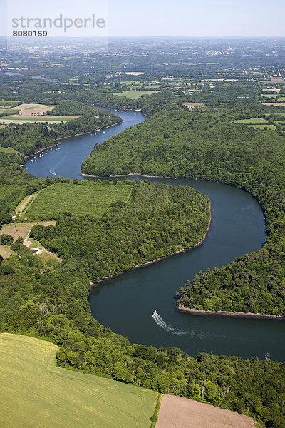 Mündung  Gewässer  Großstadt  Wald  Fluss  Ansicht  Luftbild  Fernsehantenne  Bretagne