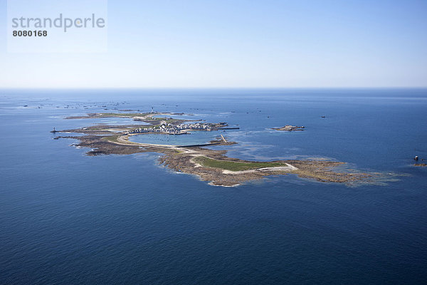niedrig  Gezeiten  Insel  Ansicht  Luftbild  Fernsehantenne  Bretagne