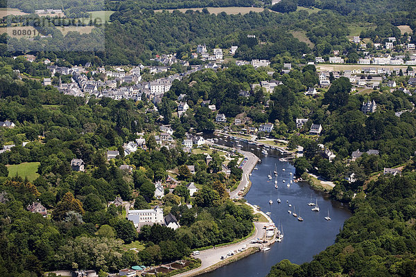 Aerial view of Pont-Aven. Finistere department  Brittany - Pont-Aven