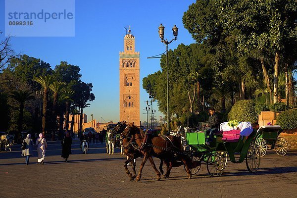 Koutoubia Moschee  UNESCO-Weltkulturerbe  Marrakesch  Marokko  Nordafrika  Afrika