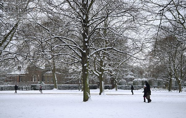 Europa  bedecken  Baum  Großbritannien  London  Hauptstadt  Palast  Schloß  Schlösser  Garten  England  Schnee