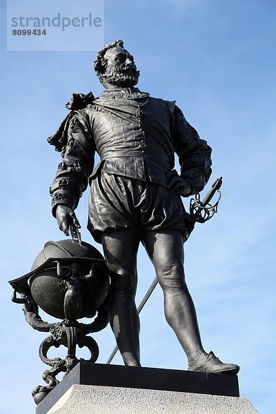 Europa  Großbritannien  Statue  hacken  Devon  Erpel  England  Plymouth