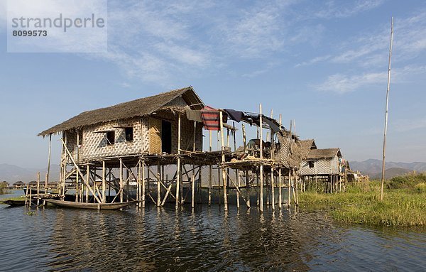 Ecke Ecken Gebäude See Dorf bauen Südostasien Stelzenlauf Stelze Stelzen Myanmar