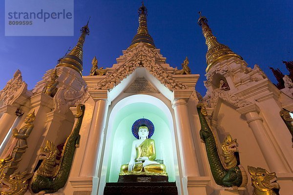 Nacht  Flutlicht  Myanmar  Asien  Pagode