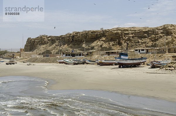 nahe  Strand  Boot  Dorf  angeln  Peru  Südamerika