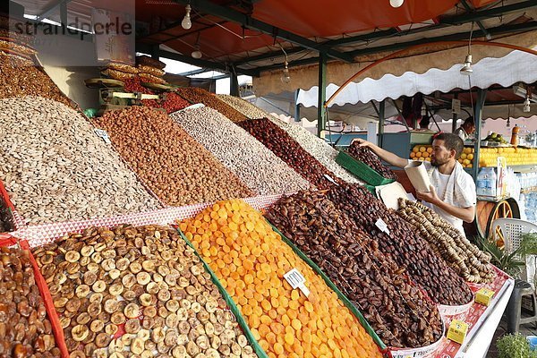 Nordafrika  Frucht  Nuss  Marrakesch  Souk  Afrika  getrocknet  Marokko