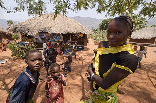 Dorf  Mädchen  Afrika  Baby  Sambia