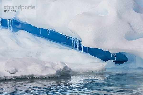 Eisberg  hängen  Insel  Eiszapfen  Seitenansicht  Antarktis  Halbinsel