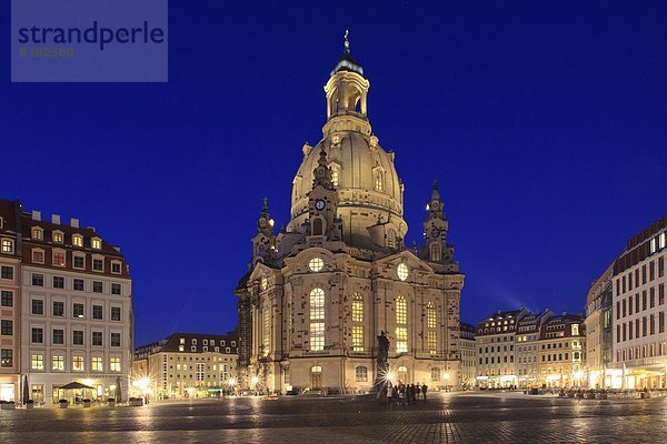 Frauenkirche Dresden bei Nacht  Sachsen  Deutschland