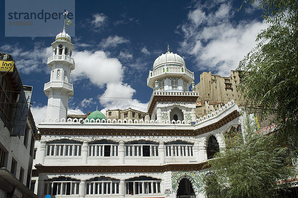 hinter  Palast  Schloß  Schlösser  hoch  oben  3  Ortsteil  Indien  Ladakh  Leh  Moschee