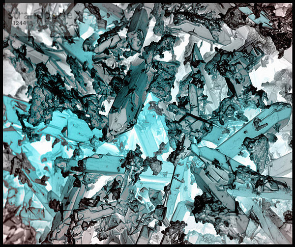 Indicolit-Korrosionskristalle  invertierte Farbe  SEM