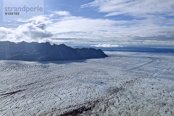 Struktur einer Gletscherzunge des Vatnajökull  Luftaufnahme