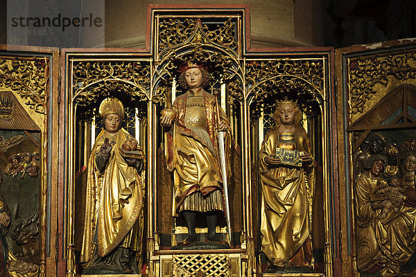 Kathedrale Statue Seitenansicht Altar Straßburg Innenaufnahme