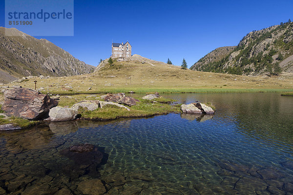 Berghütte Rifugio Migliorero mit See und Hochmoor