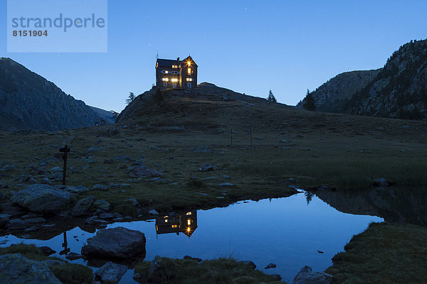 Berghütte Rifugio Migliorero mit See und Hochmoor