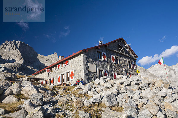 Berghütte Rifugio Gianetti am Höhenweg Sentiero Roma