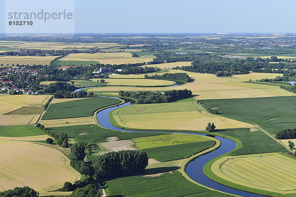 Luftbild  Leine zwischen Nordstemmen und Schulenburg