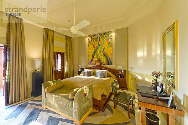 Schlafzimmer einer Suite  Umaid-Bhawan oder Bhavan Palasthotel