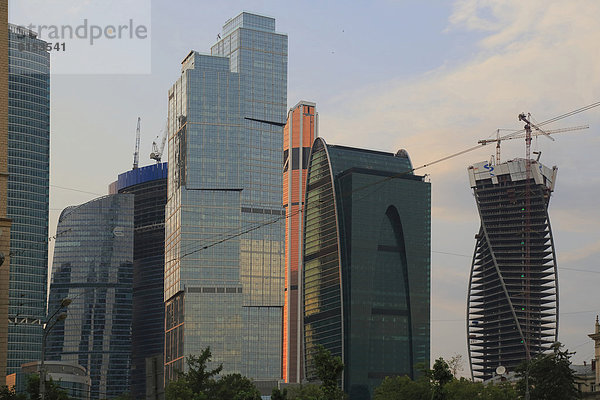 Moskau Hauptstadt hoch oben Gebäude aufwärts Entwicklung Großstadt Zimmer