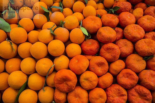 Orangen und Mandarinen zum Verkauf auf dem Basar von Sulaimaniyya