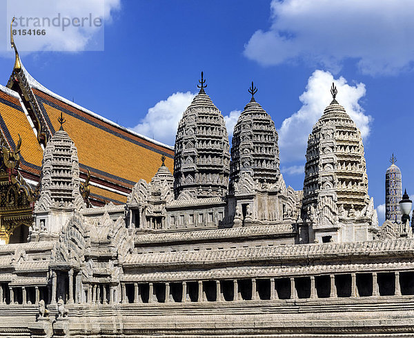 Angkor Wat Miniatur-Modell im Innenhof des Wat Phra Kaeo