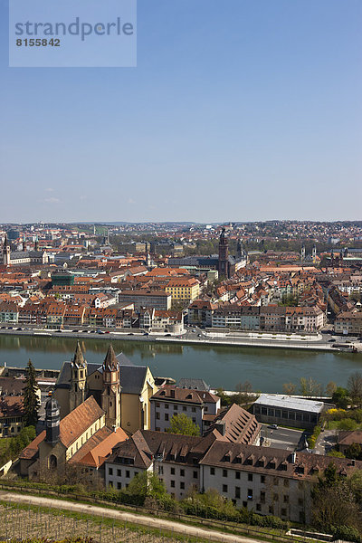 Germany  Bavaria  Wuerzburg  City View with Main River