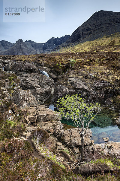 Großbritannien  Schottland  Blick auf den Fluss Brittle am Fairy Pool nahe Black Cuillin Hills
