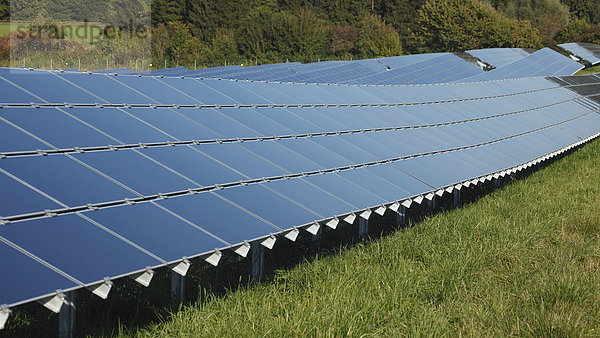 Germany  Bavaria  Solar panels on grass