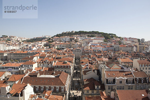 Portugal  Lissabon  Stadtansicht mit Schloss von Sao Jorge