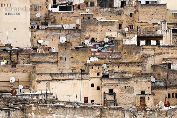 Fès  Fez  Mittelalter  über  Großstadt  hinaussehen  Marokko  alt