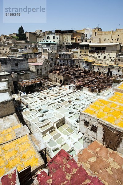 Fès  Fez  sehen  über  Wahrzeichen  Ansicht  Leder  Marokko  Gerberei