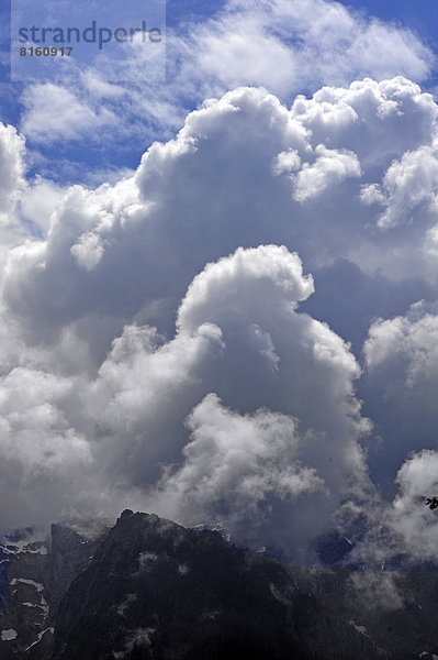 Haufenwolken  Cumuluswolken am Watzmann